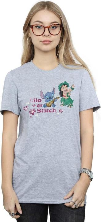 Actual product image Disney Womens/Ladies Lilo And Stitch Hawaii Cotton Boyfriend T-Shirt (4XL)