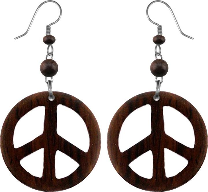 Actual product image Star Piercing Earring Peace from Narra Wood (without brass, Titanium G23)
