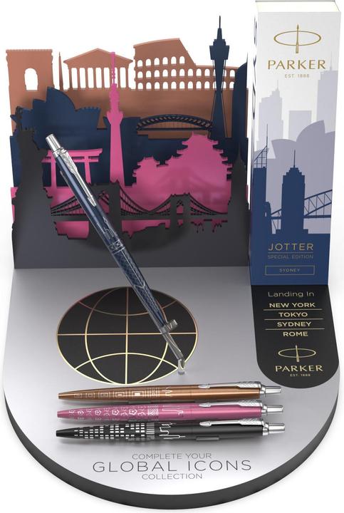 Produktbild Parker Pen Druckkugelschreiber JOTTER Tokyo, metallic-rosa Strichstärke: M, Strichfarbe: blau, Schaft aus Edels (Pink, 1 x)