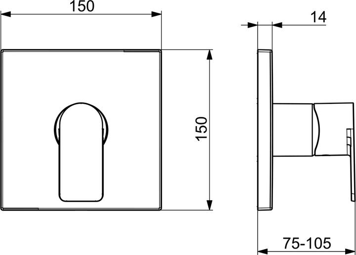 Produktbild Hansa HANSASTELA Fertigset für Brause-Batterie, Rosette eckig, 87859073