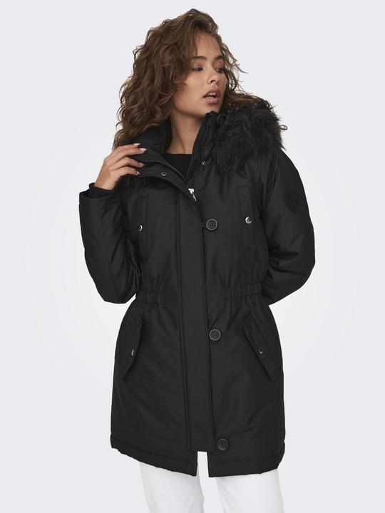 Produktbild Only Kapuze mit abnehmbarem Kunstfell-Rand Gerippte Ärmelbündchen Parka Langer Parka (XXS)