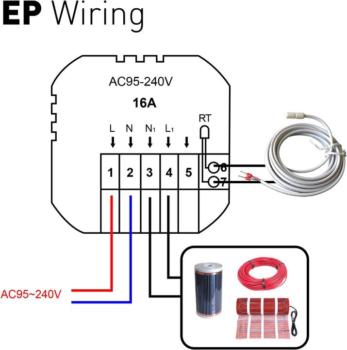 Immagine prodotto Beok controls Termostato per riscaldamento elettrico, 1pc WIFI