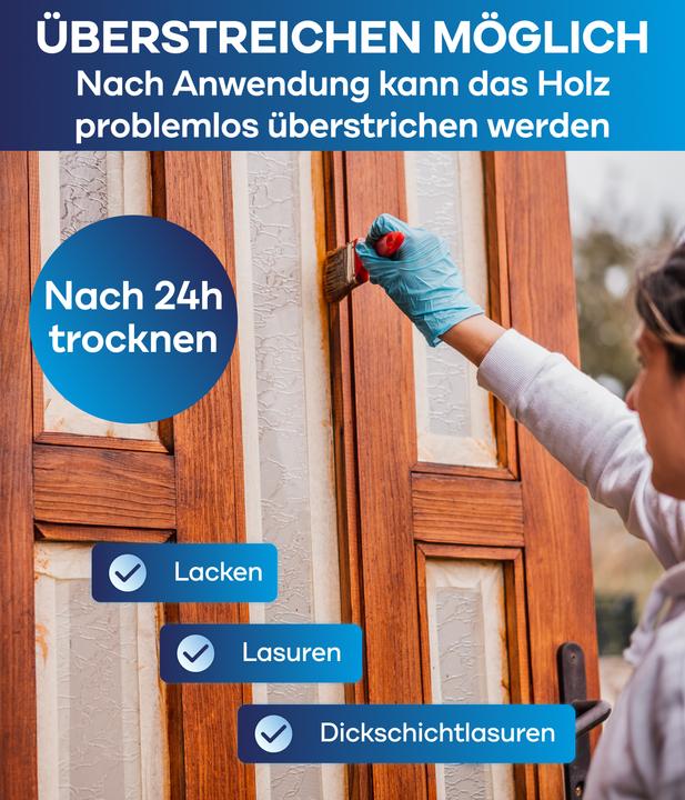 Produktbild Plid Holzwurmtod 5l - für ca. 25m² / Holzschutz Holzwurmbekämpfung Holzwurmmittel (Farblos, 5 l)