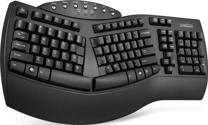 Actual product image Perixx PERIDUO-512 DE, keyboard and mouse set, wired, ergonomic, black (DE, Cable)