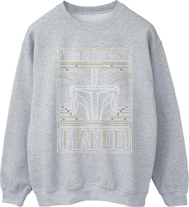 Actual product image Star Wars Womens/Ladies The Mandalorian The Way Outline Helm Sweatshirt (M)