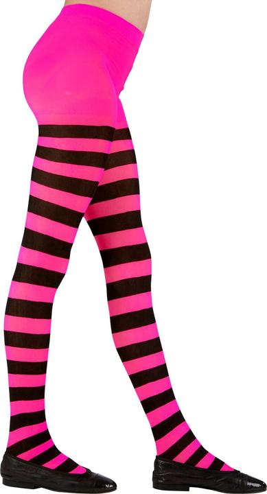 Produktbild Widmann Kinder-Strumpfhose schwarz-pink-gestreift (4, 5, 6)