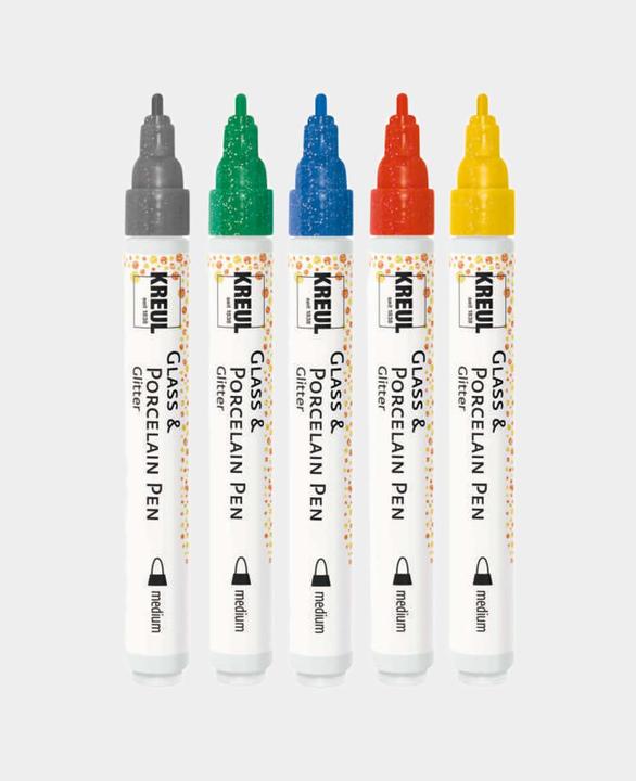 Immagine prodotto Kreul Pastelli di vetro e porcellana (Blu, Rosso, Verde chiaro, Antracite, Giallo sole)