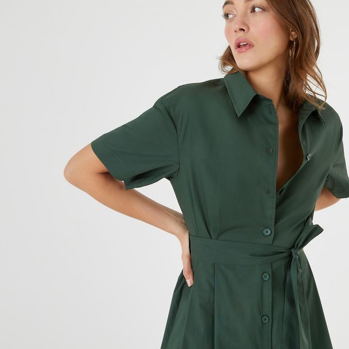 Image du produit La Redoute Collections Robe chemisier avec ceinture à nouer (40)