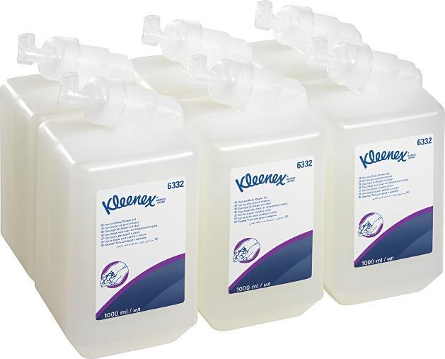 Produktbild Kimberly-Clark Kleenex® Haar- und Körpershampoo - Kassette / Weiss /1 Ltr - 6 Cassettes (Flüssigseife, 1000 ml)
