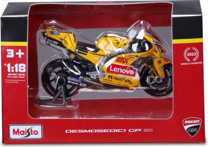 Image du produit Maisto MotoGP 1/18 Ducati Lenovo #1 Bagnaia 2023