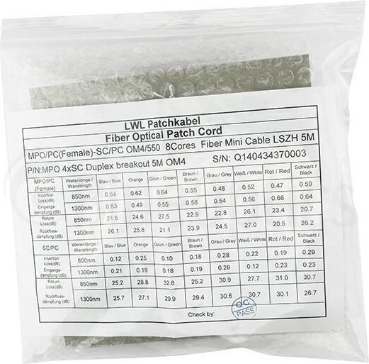Produktbild CBO LWL MPO/4xSC Breakout Kabel OM4 3 Meter