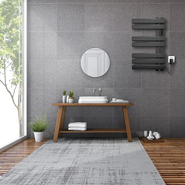 Actual product image Skylyzh Towel radiator, 450x720mm, Black, Right