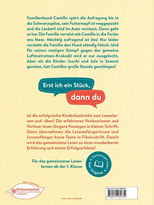 Produktbild Erst ich ein Stück, dann du - Camillo – ein Hund macht Feri (Deutsch, Patricia Schröder, 2023)