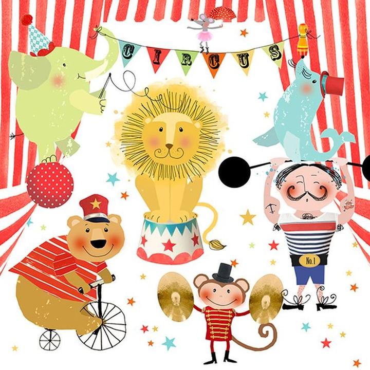 Actual product image Braun + Company Napkin Atelier "Circus" 33 x 33 cm Pack of 20 (20 x, 33 x 33 cm)