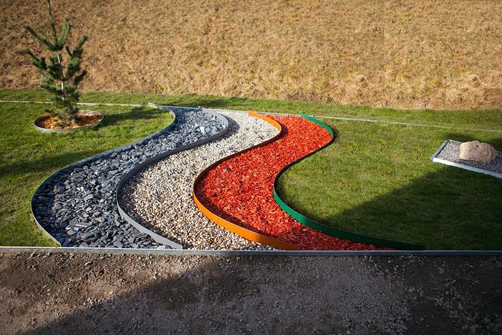 Actual product image Green Split Metal lawn edging 18.5 cm x 120 cm Green | bed edging | bed edging | bed borders (120 cm)