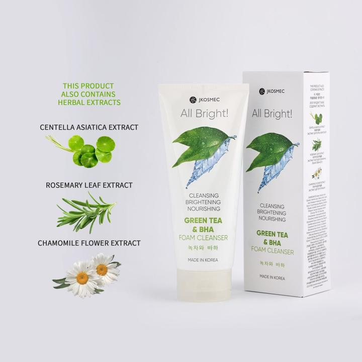 Produktbild JKosmec All Bright Green Tea and BHA Foam Cleanser (180 ml)