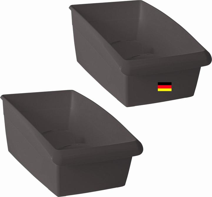 Image du produit Novaliv Lot de 2 rangements pour cosmétiques Grand tiroir de rangement Salle de bain - 25 x 16 cm ANTHRAZIT (25 x 16 cm)