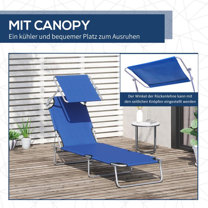 Actual product image Outsunny Sun lounger with sunshade (187 cm)