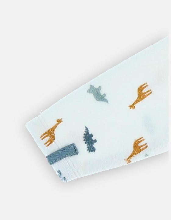 Image du produit Noukies grenouillère velours avec animaux blanc taille 80 (80)