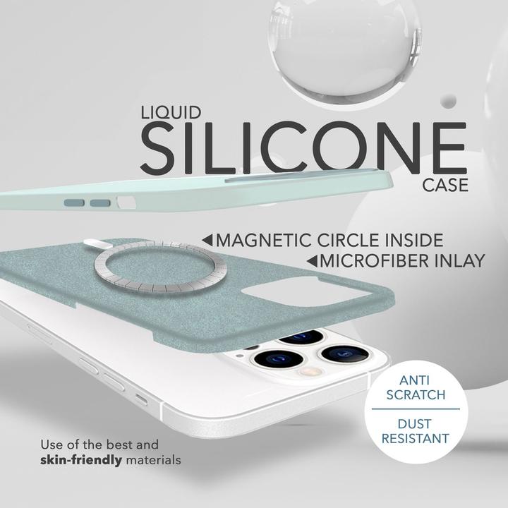 Image du produit Nalia Liquid Silicone Housse avec fonction MagSafe & 2x verre de protection d'écran (Apple iPhone 14 Pro)