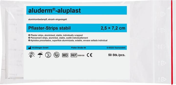 Actual product image Söhngen aluderm aluplast plaster rigid / stable 2.5x7.2cm, 50 pcs., single (50 x)