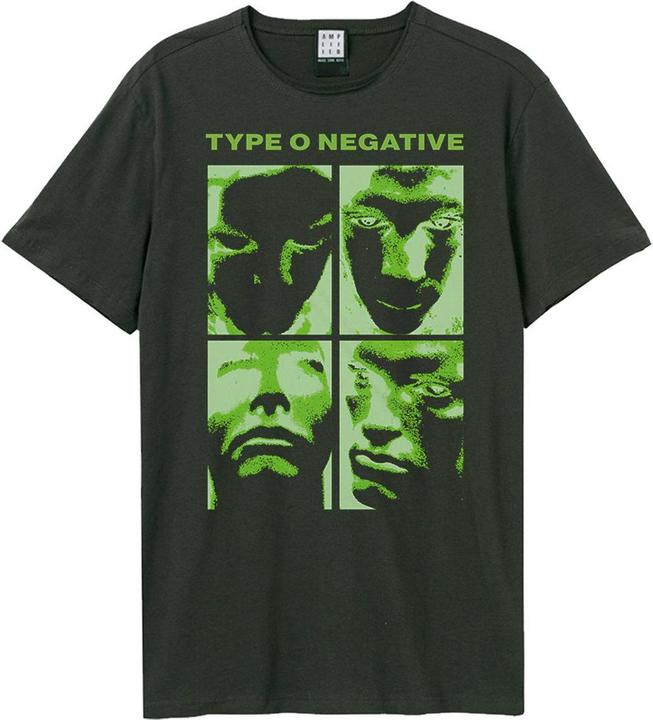 Actual product image Amplified Unisex Adult Warped Faces Type O Negative T-Shirt (XS)