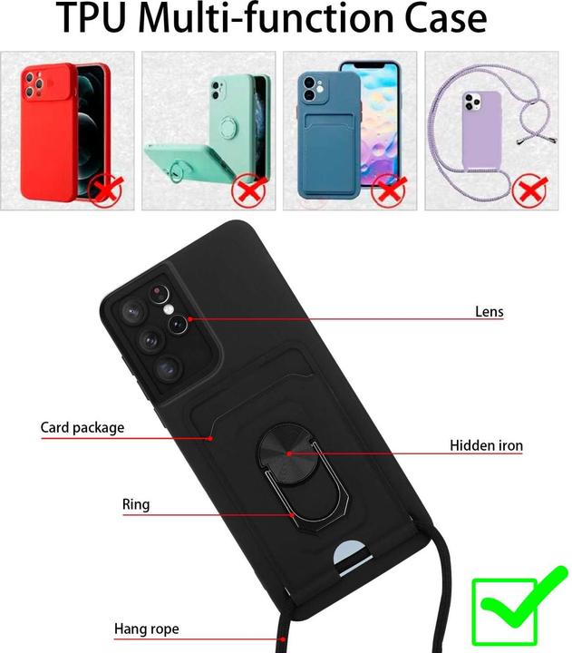 Produktbild Cadorabo Handykette für Samsung Galaxy S21 ULTRA mit Standfunktion