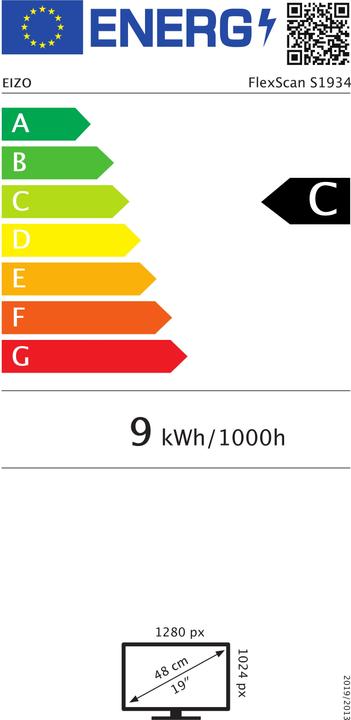 Energy Label Eizo S1934h (1280 x 1024 pixels, 19")