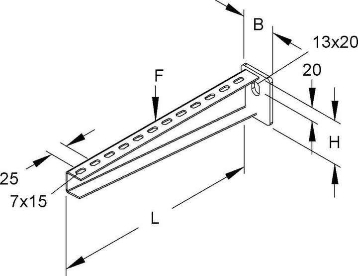 Actual product image Niedax Wall bracket KTA 300 E3 (0.31 m)