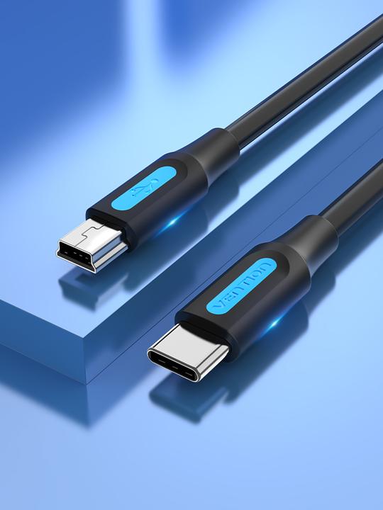 Image du produit Vention Câble USB-C 2.0 vers Mini-B 2A 1m COWBF noir (1 m, USB 2.0)