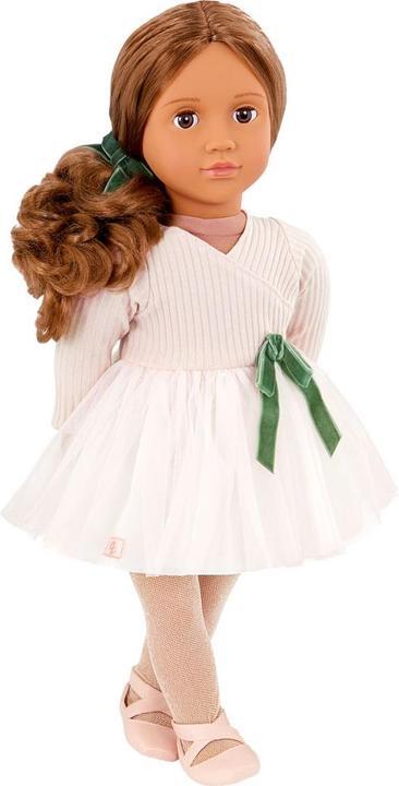 Produktbild Our Generation – 46 cm Ballerina-Puppe – Gewelltes brünettes Haar & braune Augen – Ballettkleid – Ro