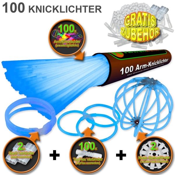 Actual product image Knicklichter 100 arm bend lights in BLUE incl. highly flexible TopFlex connectors