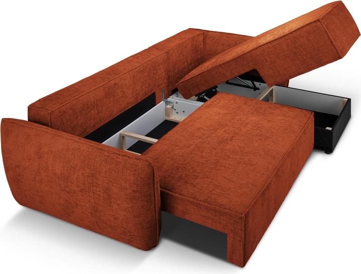 Actual product image Micadoni Right Corner Sofa With Bed Function And Box, "Kaelle", 4 Seats, 252x165x87Made in Europe (Corner sofa)