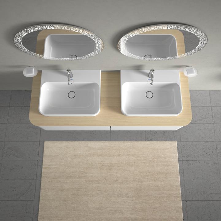 Produktbild Duravit Aufsatzbecken HAPPY D.2 PLUS m ÜL m HLB 600x460mm 1 Hahnloch weiss WG (460 mm, 600 mm)