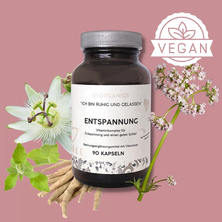 Produktbild QI Organics Entspannungs Kapsel - Entspannung & guter Schlaf (45 Stück, Tabletten, 51 g)
