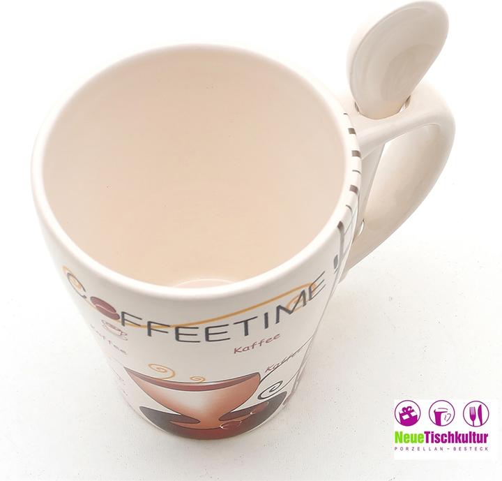 Immagine prodotto neuetischkultur Tazza da caffè con cucchiaio, Coffeetime (400 ml, 2 x)