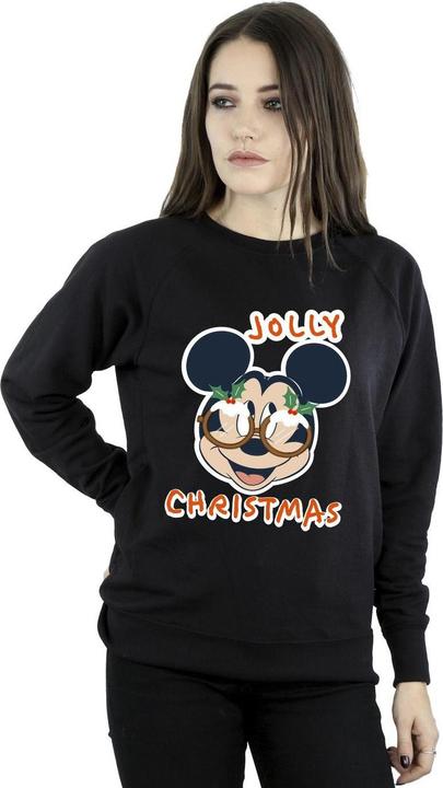 Actual product image Disney Womens/Ladies Mickey Mouse Jolly Christmas Glasses Sweatshirt (4XL)