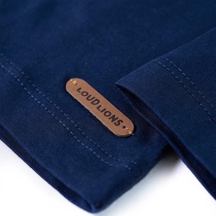 Actual product image VidaXL Children's long-sleeved shirt navy blue 128,Material: 100 (128)