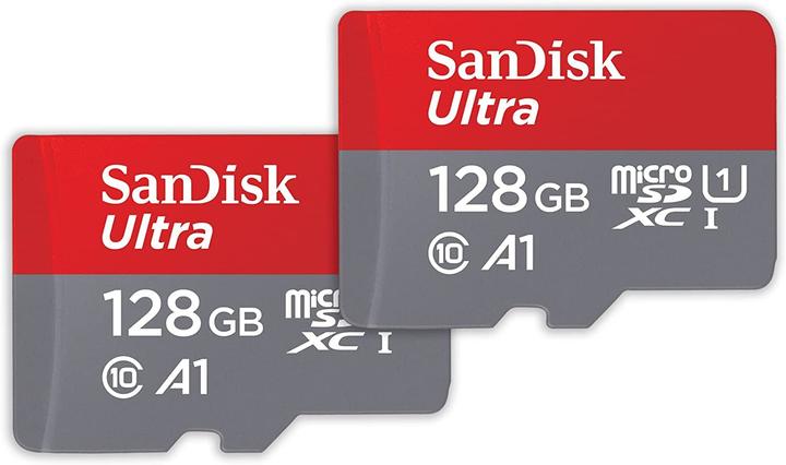 Immagine prodotto SanDisk Ultra mit Adapter (2-Pack) (128 GB, microSDXC, U1, UHS-I)