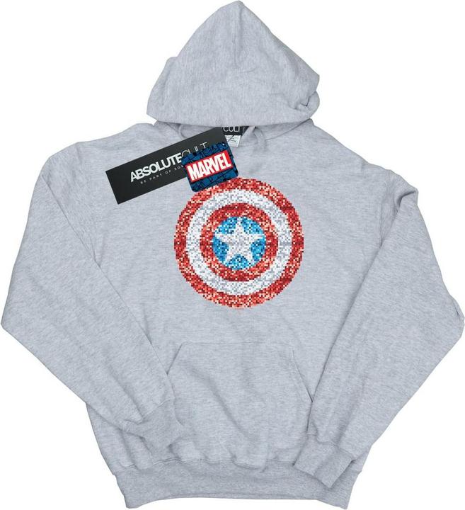 Image du produit - Sweat à capuche CAPTAIN AMERICA PIXELATED SHIELD - Homme (M)