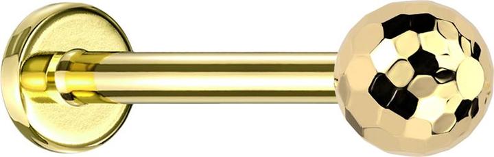 Star Piercing Micro Threadless Labret vergoldet mit Discokugel vergoldet (ohne Messing, Titan G23)