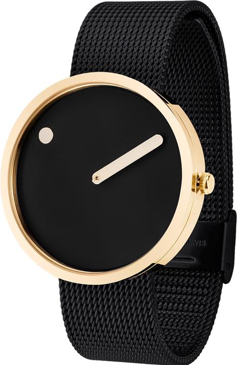 Immagine prodotto Picto 43387-1020 Orologio Unisex Nero e Oro 40mm 5ATM (Orologio da polso analogico, 40 mm)