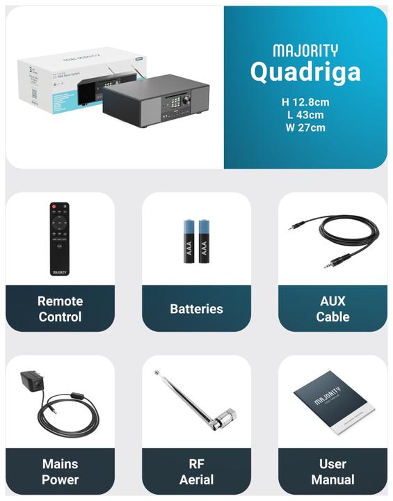 Actual product image Majority Quadriga (DAB+, VHF, FM, Bluetooth, Wi-Fi)