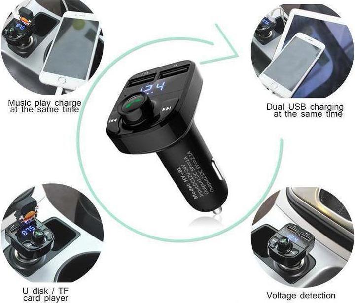 Actual product image PhoneLook Bluetooth Receiver X8 Car Audio Receiver MP3 Player with 3.1 USB Fast Charge