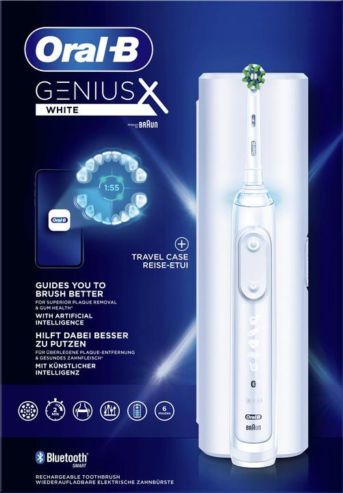 Actual product image Oral-B Genius X Electric Toothbrush White + Traveal case (Oscillating toothbrush)