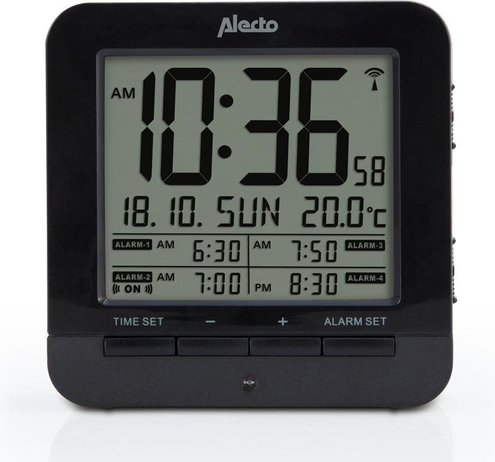 Alecto AK-20 digitale wekker met thermometer (zwart)
