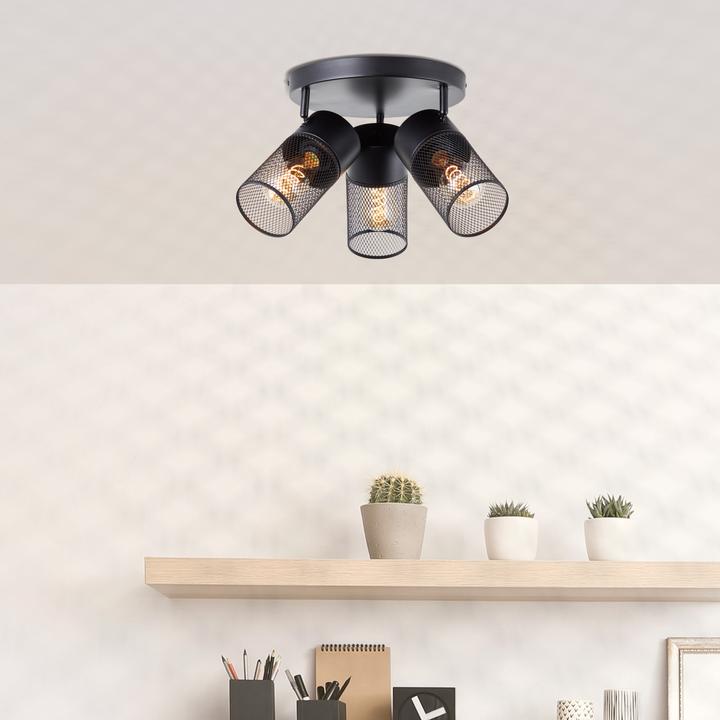 Image du produit Brilliant Kamolo Spotrondell 3flg noir mat (E27)
