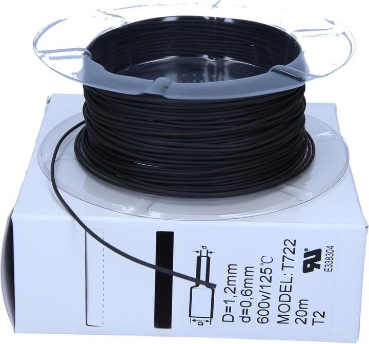 Produktbild Kalitec 20m Schrumpfschlauch schwarz I 2 : 1 I von 1,2mm auf 0,6mm I Wasserdicht nach IP67 I Industriequalit (1 x)