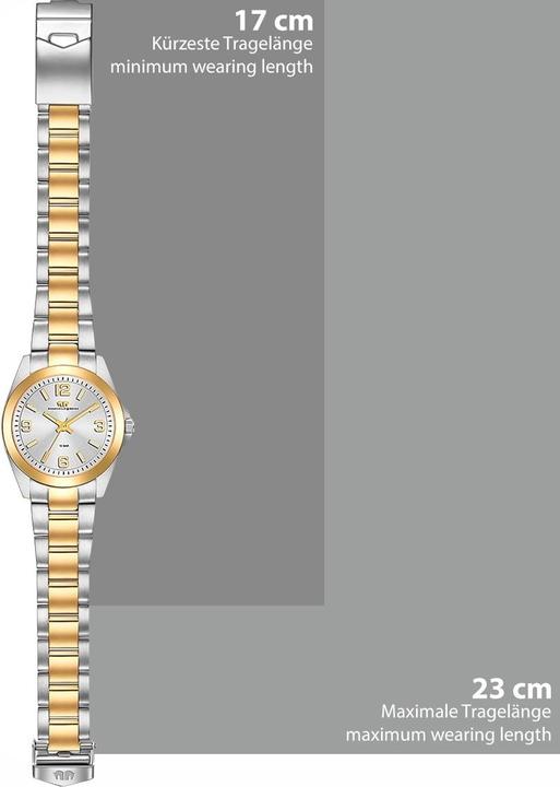 Produktbild Damen Quarzuhr Majestia Edelstahl Silber/Gelbgold - 32448 (Analoguhr, 37.50 mm)