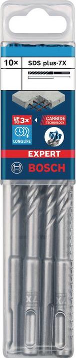 Immagine prodotto Bosch Professional Zubehör Punte per martello EXPERT SDS plus-7X, 6,5 x 150 x 215 mm, 10 pezzi. (6,5 millimetri)